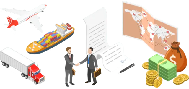 Illustrating Sanu Foods making a deal with a client to import Egyptian agriculture products to his country.